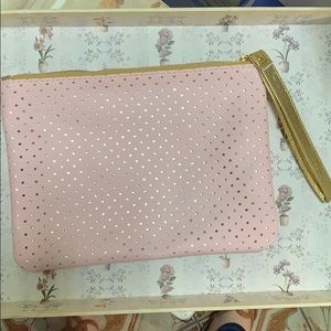 Pink and Gold Large Wristlet